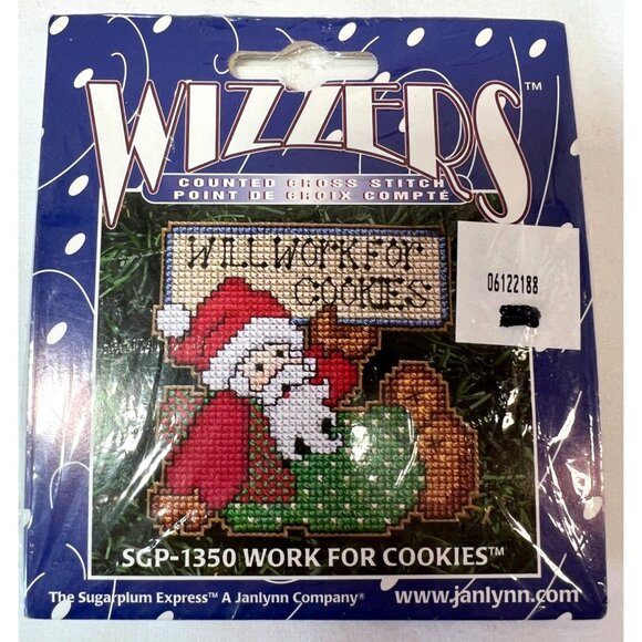 Wizzers & Design Works Crafts Santa Cross Stitch Kits Greeting Card - Picture 1 of 5